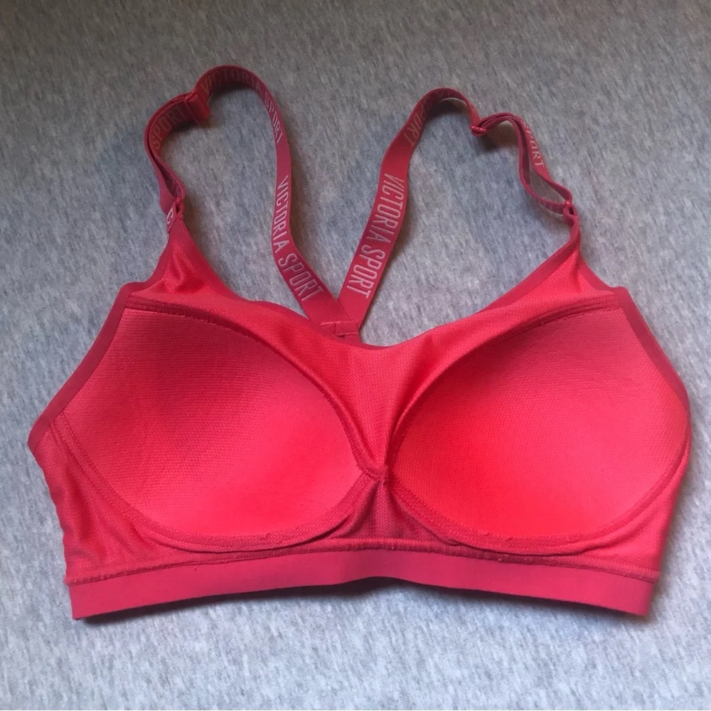 Victorias Secret Sports Bra Red Pink Victoria Sport Lightweight Wireless 34C